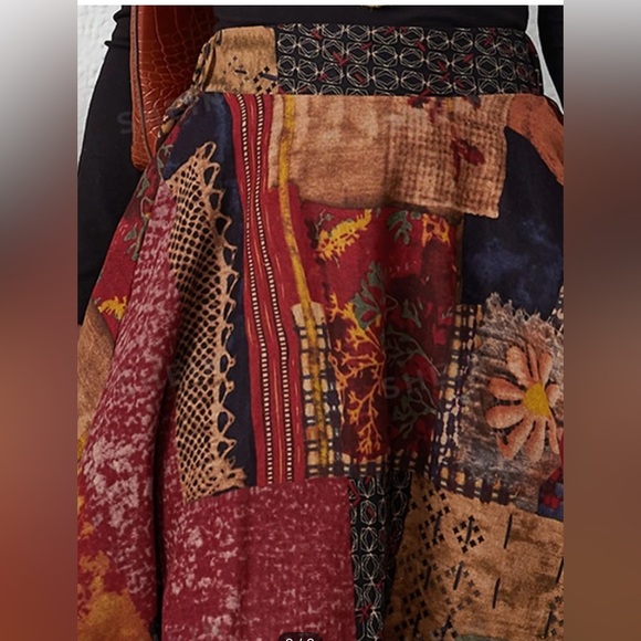 Patchwork high waist skirt with pockets - Picture 3 of 3